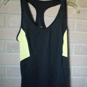 Kenneth Cole Reaction Women's Medium Black and Lime Sleeveless Activewear Top
